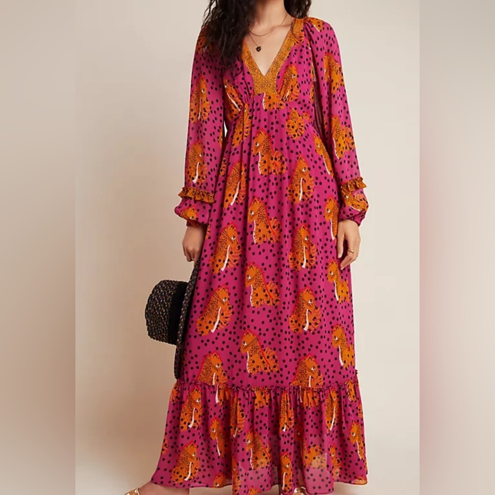 Farm Rio Leopard Print Maxi Dress